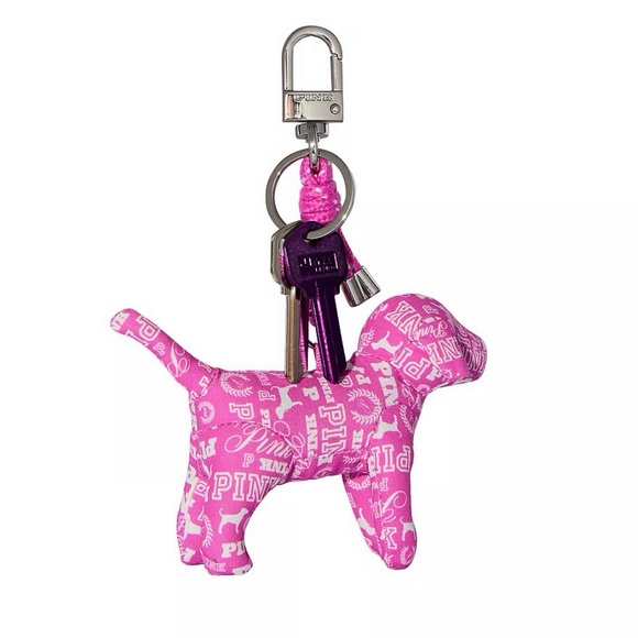 VICTORIA’S SECRET PINK MICRO DOG KEYCHAIN BAGCHARM - Picture 2 of 2